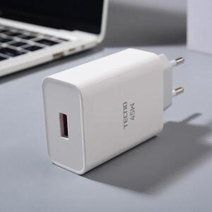 테크노 45W 고속 EU 퀵차지 전원 어댑터 USB 타입 C 케이블 (테크노 스파크 30 20 10 프로+ 카몬 20 30S 40
