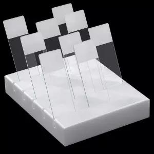 15 슬라이드 현미경 홀더 스탠드 마이크로 건조대 아크릴 경사진 채널 포함 세척 학 조직학 실험실 휴식