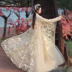 사극 선녀복 미니 스커트 전통의상 골드 한복 무대복 민속 의상