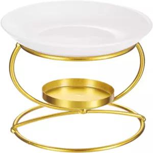 uxcell 금속 청록색 캔들 홀더 반원형 세라믹 오일 버너 왁스 워머 아로마 디퓨저 퍼니스 홈 데코레이션