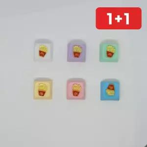 뱃지 핀 감자 햄버거 음식 캐릭터 브로치 가슴 패브릭