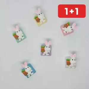 뱃지 당근 토끼 동물 캐릭터 브로치 핀 패브릭 악세