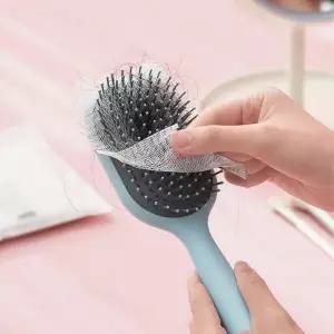 (색상 1type)머리빗 거름망 50장 머리카락제거 빗청소 빗커버 제거망 헤어브러쉬커버 롤빗 쿠션빗 청소