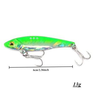 1개 금속 진동 루어 바이브 롱캐스트 타입 6cm 13g 블러드 그루브 훅 배스 바다&민물용 인조 낚시용품