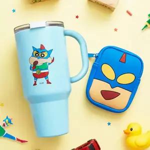 짱구 대용량 빅핸들 텀블러 880ml 미니 파우치 세트 액션짱구