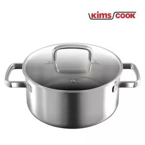 킴스쿡 유니클래드 통3중 스텐 IH 곰솥 냄비 24cm