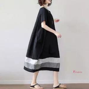 임산부용 치마 여름 면 롱쉬폰 원피스 면원피스xyz526