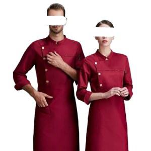 남성 웨스턴 레스토랑 긴팔 셰프 재킷 커피숍 유니폼 호텔 근무 복장 음식 웨이터 화이트 공룡 두들4 3XL 코드