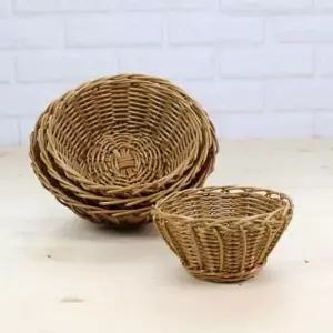 pp 라탄 미니원형바구니 소소 화분 커버 소품 수납장 머들러