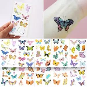 10장 KC인증 어린이 타투 스티커 HD 나비 여아 꽃 헤나 문신 판박이 할로윈 어린이날 야외 단체