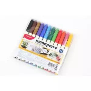 [문구] 네임펜.T 12 색 세트 사인펜 필기구 유성 매직