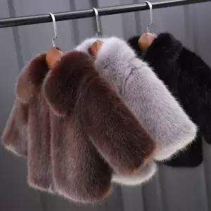 모피 자켓 캐시미어 밍크 트렌치 코트 아기 겨울 어린이 재킷 아이 소년 소녀 따뜻한 외투