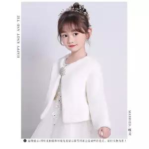 모피 자켓 캐시미어 밍크 트렌치 코트 어린이 소녀 키즈 긴 소매 볼레로 어깨 걸이 신부 케이프 웨딩 망토