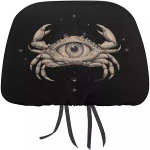 크랩 암 별자리 편안한 자동차 실내 보호기 액세서리용 헤드레스트 커버