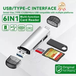 CF카드리더기 6 in 1 OTG USB 30 카드 리더기 U 디스크 TYPE-CUSBTFSD 플래시 드 메모리 어댑터 휴대폰 스