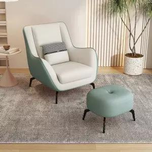 싱글 가죽 소파 윙체어 편안한 인테리어 서재 1인용 암체어 모던 스툴 테라