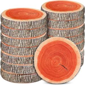 유니타이프 15개 장식용 원형 던지기 베개 15.75인치 그루터기 좌석 바닥 쿠션 3D 나무 슬라이스 의자 집