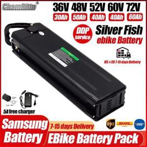전기 자전거 48V 52V 실버 피쉬 배터리 36V 60V 20 30 40 50 60Ah 리튬 72V 500W 2000W