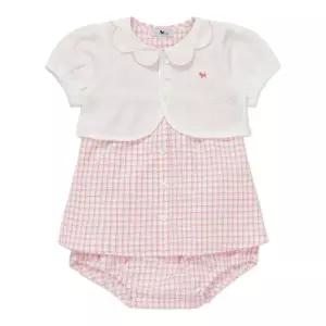 [롯데백화점]블루독베이비 PK멜로우체크 세트형 드레스A 46313-400-04 4631340004 출산백일돌선물