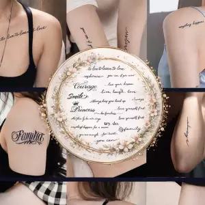 레터링 타투 스티커 영문 헤나 문신 팔 어깨 발목 손목 종아리