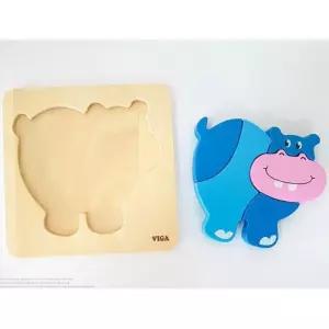 베이비 놀이학습 하마 퍼즐맞추기 우드 문제해결 뇌발달 유아용