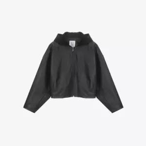 [롯데백화점]쥬시쥬디 니트 후드 집업 인조 레더점퍼 JYJP180B