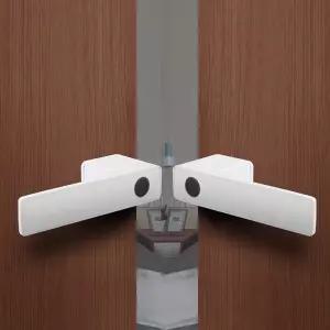 샷시용 도어락 화이트 샷시 패션문 터치 상가 현관문