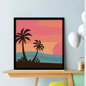 diy 초보 야자수 초승달 유화 그리기세트 정서안정 인테리어 취미