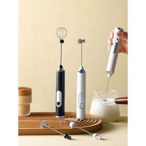 전동거품기 머랭 휘핑기 펄화이트 핸드믹서 머랭기 USB 3단계 우유