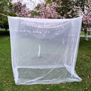 (색상 화이트)휴대용 접이식 캠핑 모기장 텐트 야외용 방충망 여행 경량 캠핑용 여름 거실 차단 차박