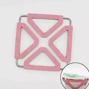[골드스마일]핑크 사각 냄비받침대 트레이 접이식