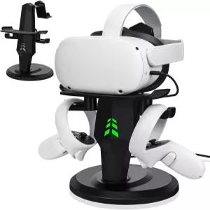 램펠크 헤드셋 충전 메타/오큘러스 퀘스트 2용 VR 디스플레이 스탠드 트/트 S HTC 바이브 밸브 인덱스 터치