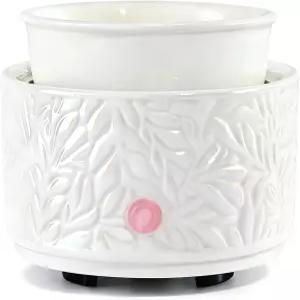 엘루시아카 왁스 멜트 워머 3-in-1 전기 세라믹 버너용 향 및 가정용 아로마테라피용 에센셜 오일 화이트