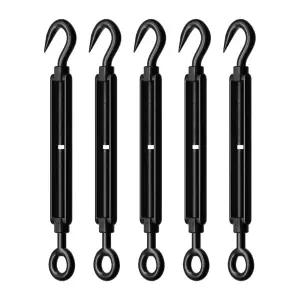 케이블 와이어 M4 후크 및 헤비 듀티용 블랙 스테인리스 스틸 로프 텐셔너 턴버클 DIY 스트링 라이트용