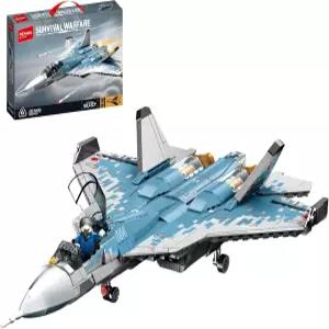 SEMBO 블록 SU-57 스텔스 전투기 빌딩 키트 - 999 PCS 군용 항공기 모델 오프닝 콕핏 접이식 랜딩 기어