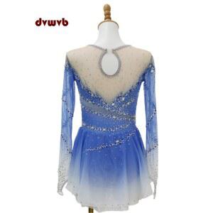 피겨 스케이팅 슈트 이즈 블루 성인 스케이트 바지 Funuo 스케이팅드레스 모든