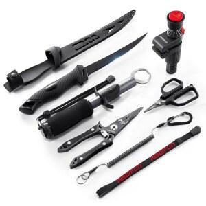 피시펀 낚시 도구 키트, 낚시 플라이어와 피시 립 그 가 포함된 낚시 도구 세트, 소금물과 담수용 부식 방지 낚시 도구, 남성용 실용적인 낚시 선물