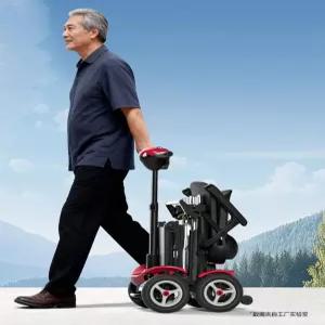 노인 전동스쿠터 접이식 4륜 충전 배터리 휴대용 전기차 경량 시니어 이동식 폴딩