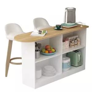 접이식 아일랜드식탁 홈카페 수납형 높은 긴 거실 세트 철제 선반 수납장 카페 이동식 수납