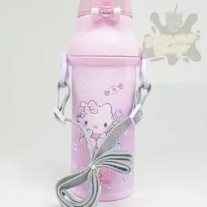 참깨샵 아기물통 핑크 헬로키티 어깨끈 원터치 물병