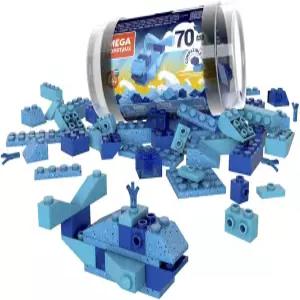 메가 컨스트럭트 원더 빌더 튜브 오브 컬러 블록 - 다양한 모양 크기 및 색조의 70개 주요 브랜드와 호환