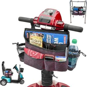 하이로드 워커 백 휠체어 및 모빌리티 스쿠터 캐디 - 보조기구 장비를 위한 8가지 간편한 액세스 포켓 컵