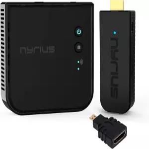 Nyrius Aries Pro 무선 HDMI 비디오 송신기 및 수신기를 통해 노트북 PC 케이블 박스 게임 콘솔 DSLR