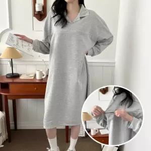 벨라마마 넥카라 롱 수유 임부복 원피스 hzd5+9Nvl