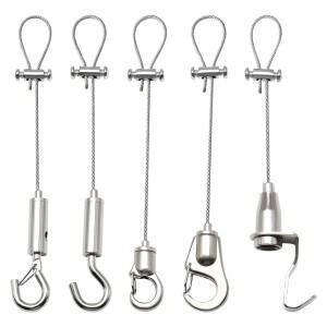 1.5mm 메탈 걸이 그림 키트 조절 가능 스테인리스 스틸 와이어 로프 최대 40kg까지 견딜 수 있는 후크 포함