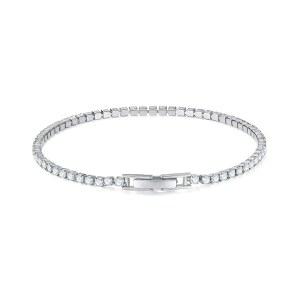 마인드다 14K 골드 / 화이트 골드 도금 큐빅 지르코니아 테니스 팔찌 | 실버, 골드 여성용 팔찌 | 여성용, 얇고, 고급스러운, 클래식, 사이즈 6-8인치의 우아한 CZ 테니스 팔찌