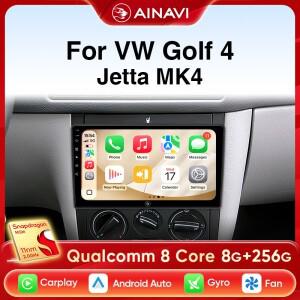 폭스 바겐 골프 4 제타 MK4 클래식 보라 자동차 멀티미디어 스테레오 무선 카플레이 안드로이드 오디오 2DI