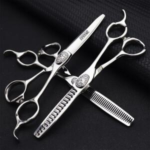 440C 전문가용 이발 가위 산 강철 CNC 스타일리스트 헤어컷 세트 미용 커팅 도구