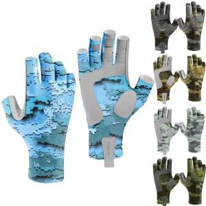 Aventik UPF50+ 핑거리스 낚시 장갑 남성용 자외선 차단 태양 여성용 야외 스포츠 사이클링 하이킹 보트 운