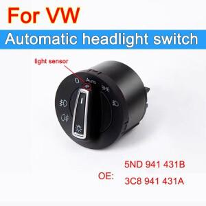 [호환품]폭스바겐 호환 골프 제타 MK5 MK6 GTI 파사트 B6 B7 CC 투란 캐디 티구안 크롬 헤드라이트 스위치